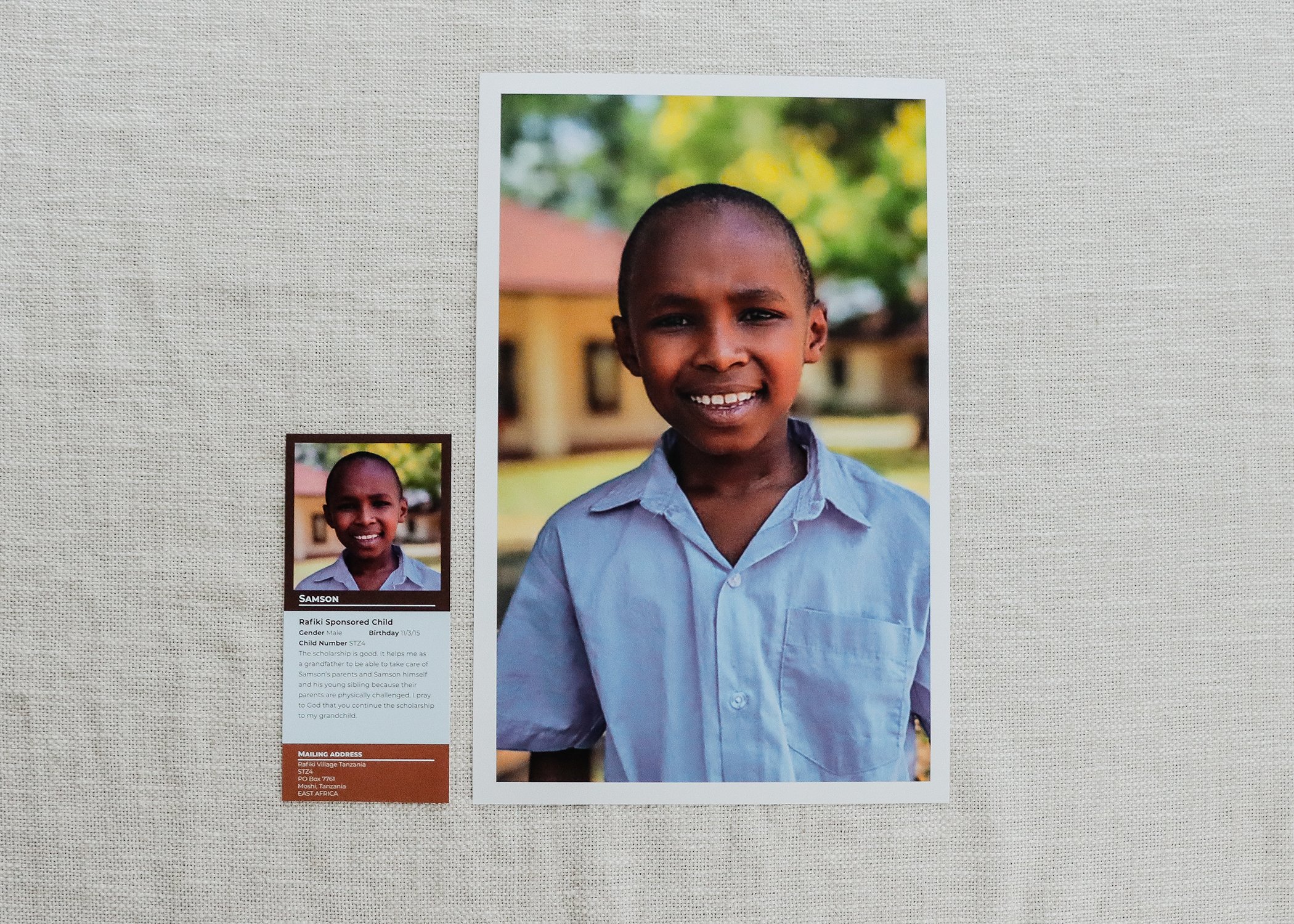 child card and photo